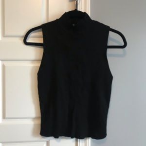 Zara Black Ribbed Muscle Blouse